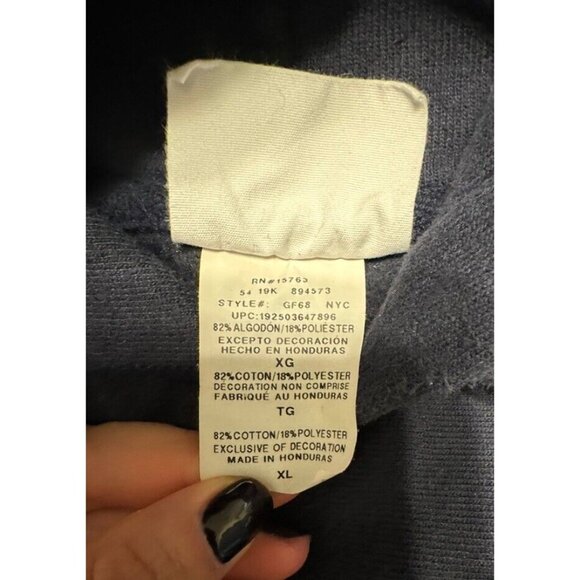 90s Champion reverse weave hoodie Men XL Navy Blue Spell Out Embroidered - Picture 8 of 9